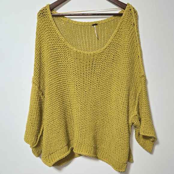 Free People Sweaters - Free People Halo Oversized Knit Sweater Mustard Yellow Medium